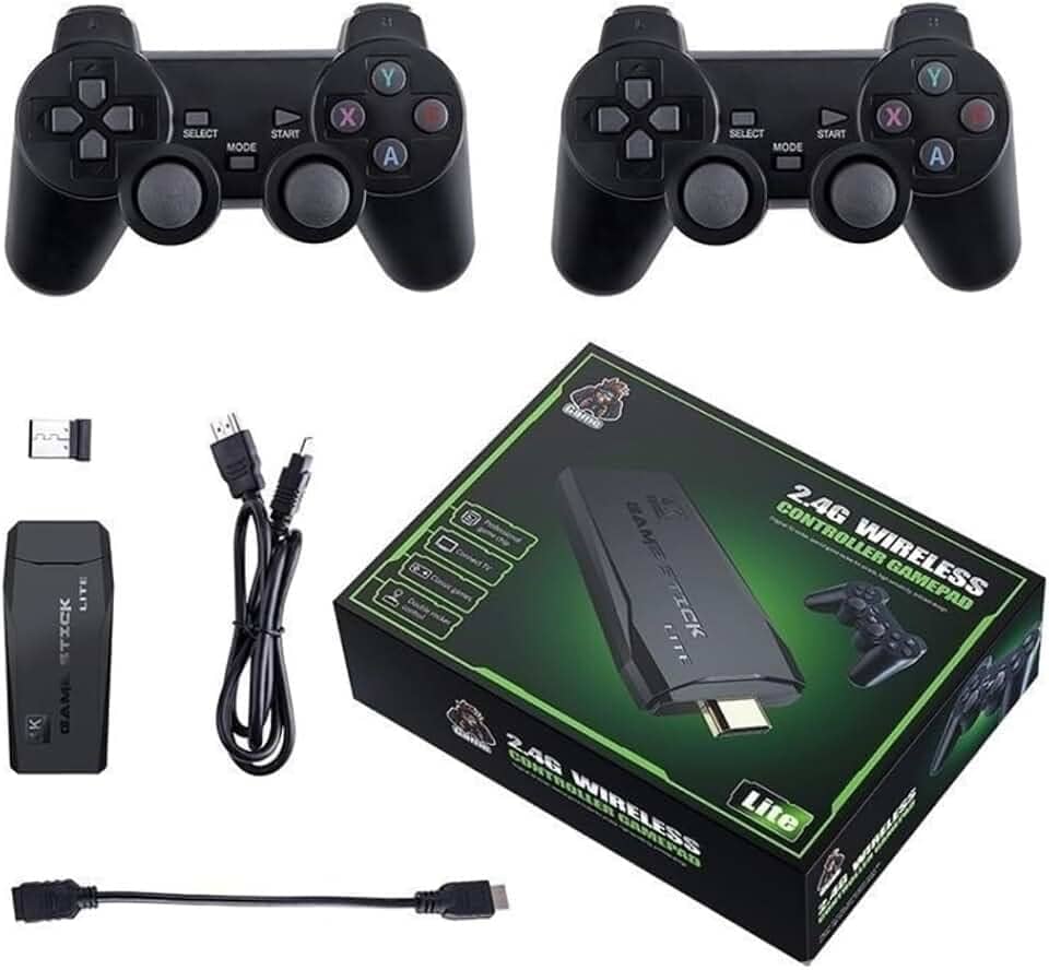 Vídeo Game Stick 4k 10 Mil Jogos Retrô + 2 Controles Sem Fio