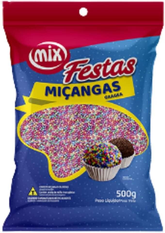 Confeito Miçanga Granulado Brigadeiro, Doces, Confeitaria Várias Cores 500g (Candy Colors)