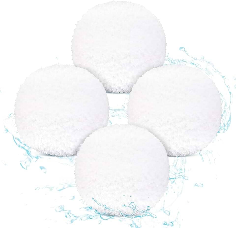 4 peças de bola absorvente de escória para banheira de hidromassagem e piscina, bola de imersão branca para limpeza de escória bolas absorventes de escória para banheira de hidromassagem bola de