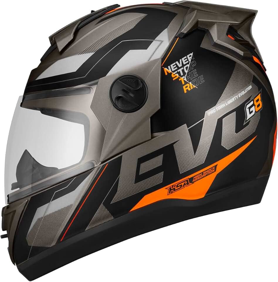 CAPACETE FECHADO PRO TORK EVOLUTION 788 G8 EVO FOSCO GRAFITE - LARANJA TAM. 56