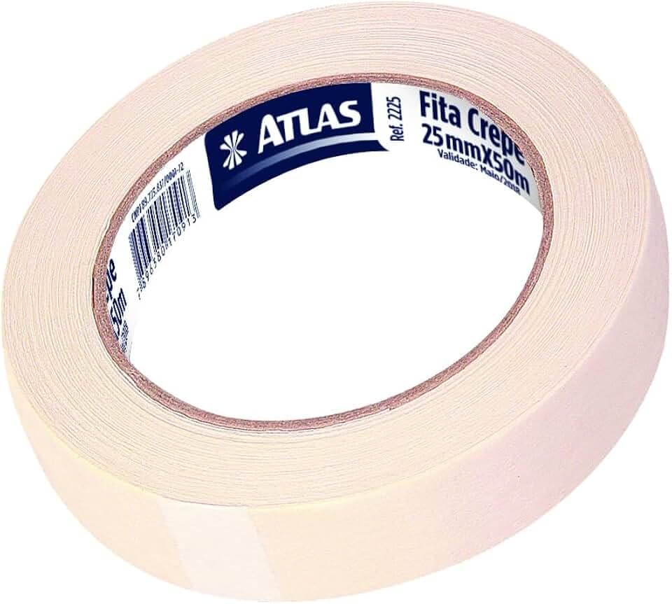 Atlas - Fita Crepe, Rolo de 25 mm x 50 Metros