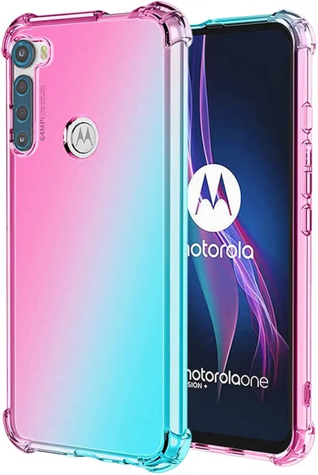 Capa para Moto One Fusion Plus/Moto One Fusion+ PAKF0002IN, capa protetora de TPU fina e antiarranhões à prova de choque para Motorola Moto One Fusion Plus (rosa)