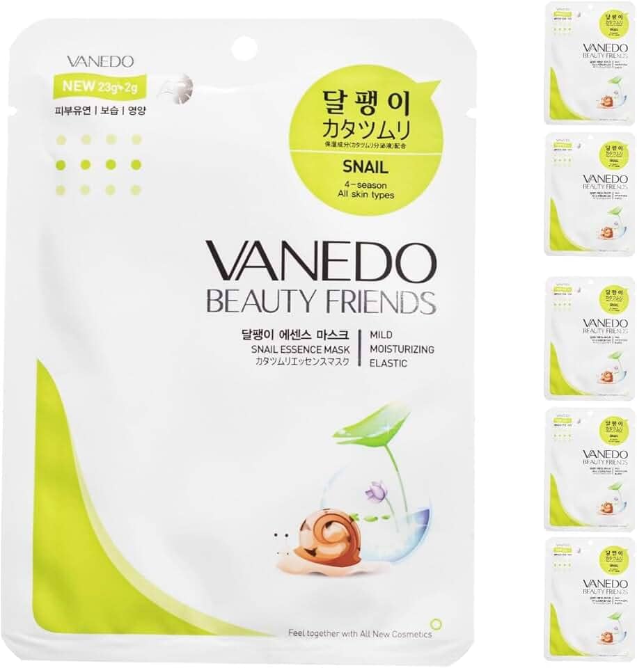 Kit 6 Unidades Máscara Hidratante Facial Coreana Beauty Friends - Mucina