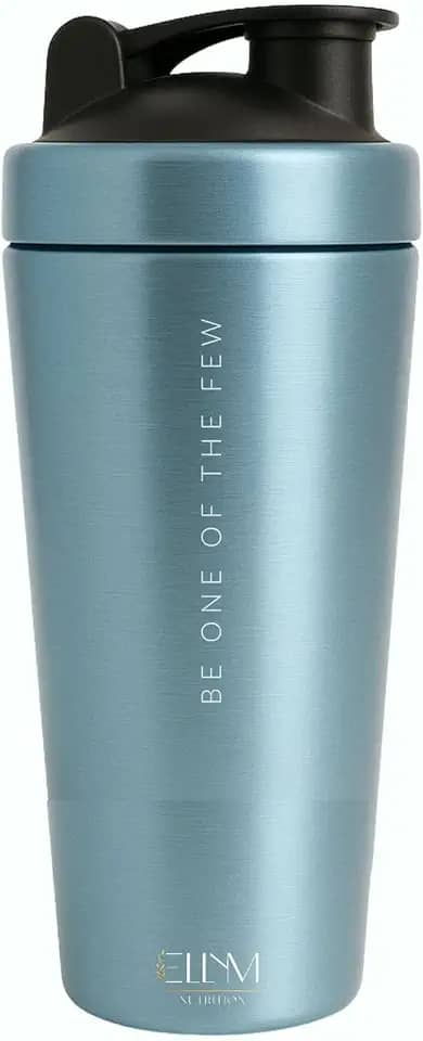 Coqueteleira Aço Inox 900ml Shakeira ELLYM NUTRITION Misturador Ideal Shakes - Azul (Sem compartimento)