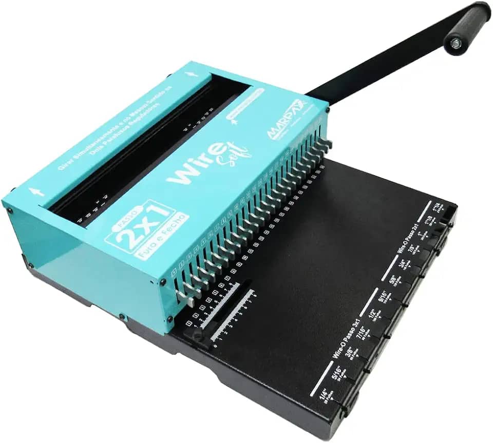 Encadernadora de Wire-o 2X1 Azul Soft Conjugada Manual 15fls