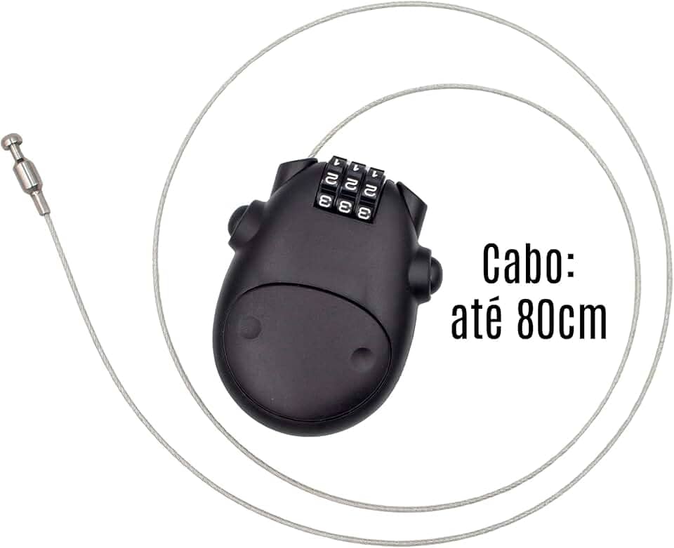 WR CRAZY SHOP Cadeado para Capacete de Moto Preto Com Senha