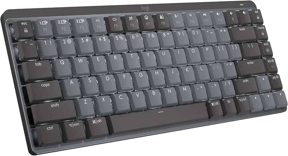 Teclado Mecânico sem fio Logitech MX Mechanical Mini com Teclas Retroiluminadas Tactile Quiet, Conexão USB ou Bluetooth Easy-Switch para até 3 dispositivos e Bateria Recarregável