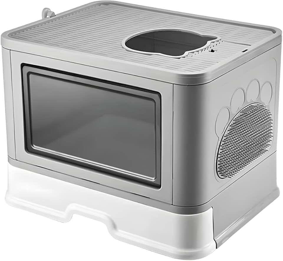 Caixa De Areia Fechada Banheiro Gato Grande Anti Odor Com Pá