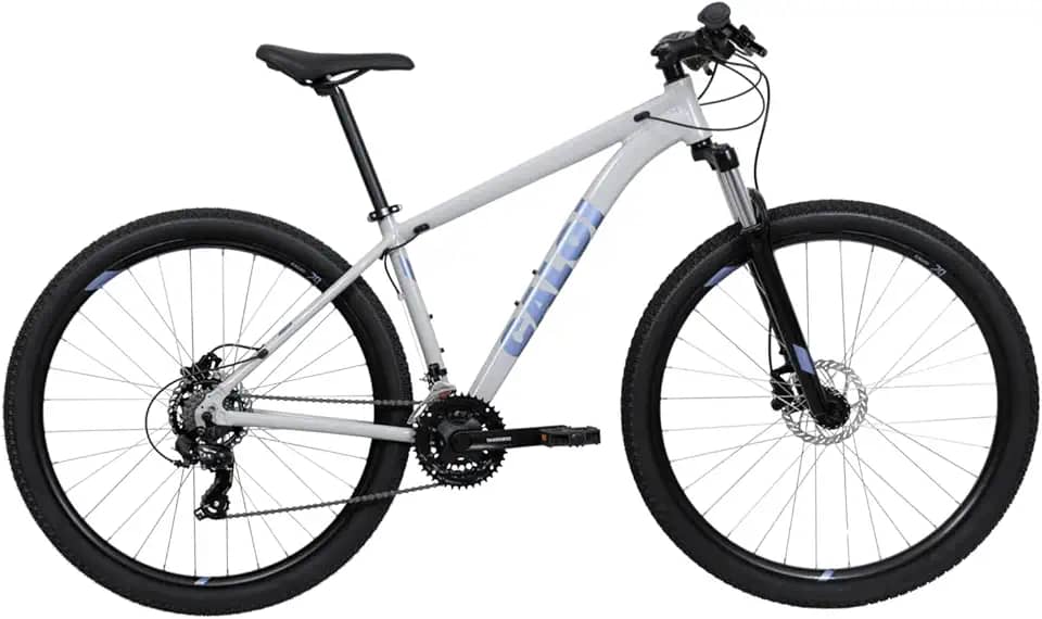Caloi Bicicleta MTB 29, Alumínio 6061, Suspensão 100mm, 7 Velocidades Shimano, Freio Hidráulico, Cinza, A25