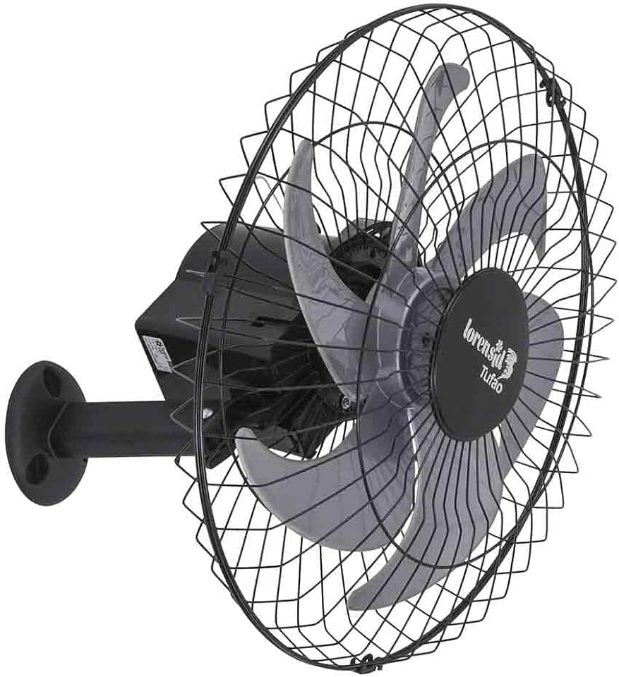 VENTILADOR DE PAREDE TUFÃO M2 50CM PRETO BIVOLT LORENSID COM GRADE DE AÇO