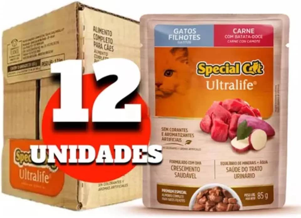 Sachê Special Cat Filhote Carne: Caixa Com 12 Unidades