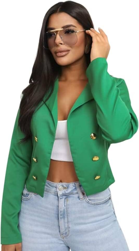 Blazer Curto Alfaiataria Casaco Feminino R074