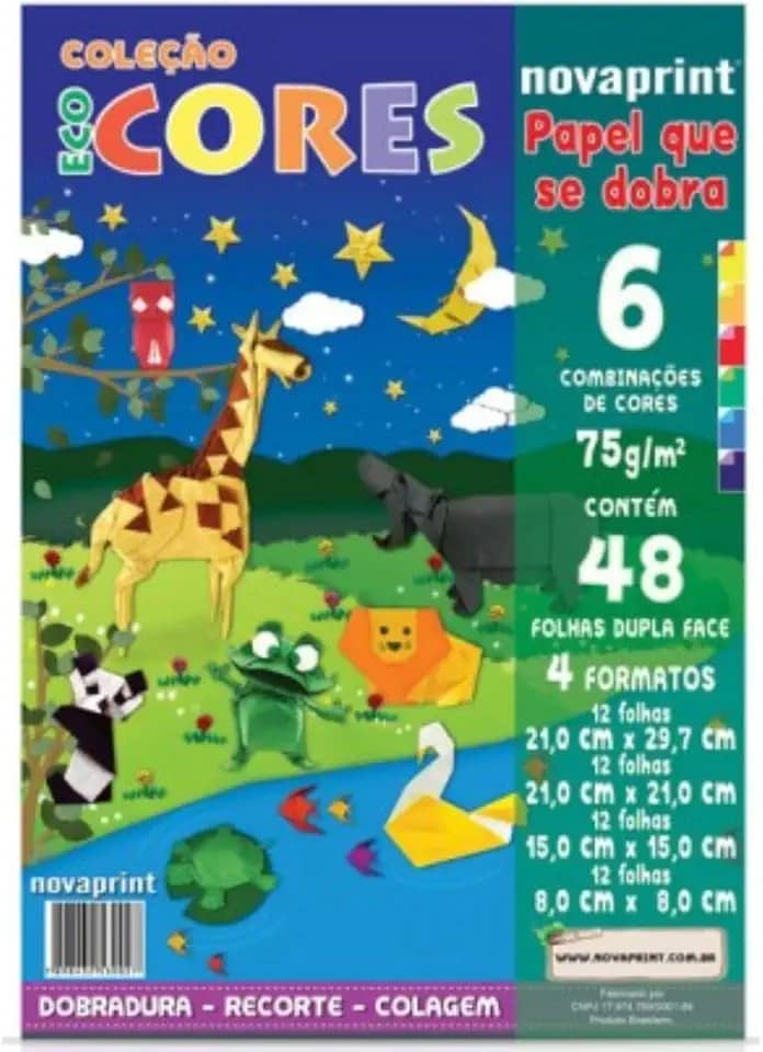 Bloco Para Educacao Artistica Dobra 4tamanhos 75g 48 Folhas - Pacote com 1 Unidade Novaprint, Multicor