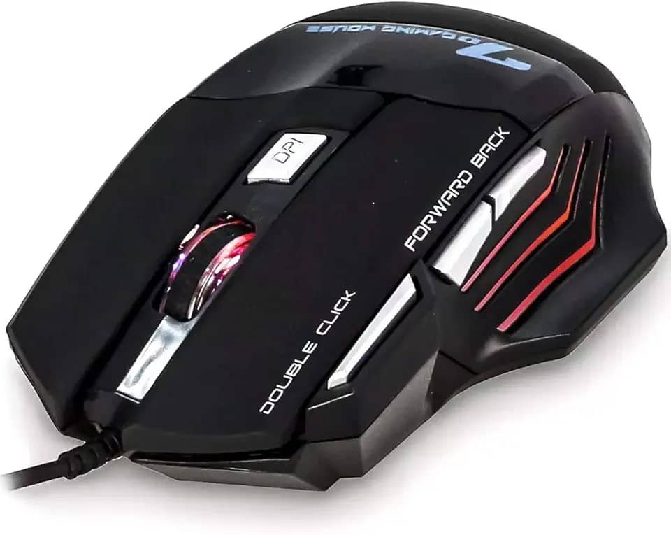 Mouse Gamer Laser Óptico X7 3200dpi Profissional Usb Led 7 Botões Double Click