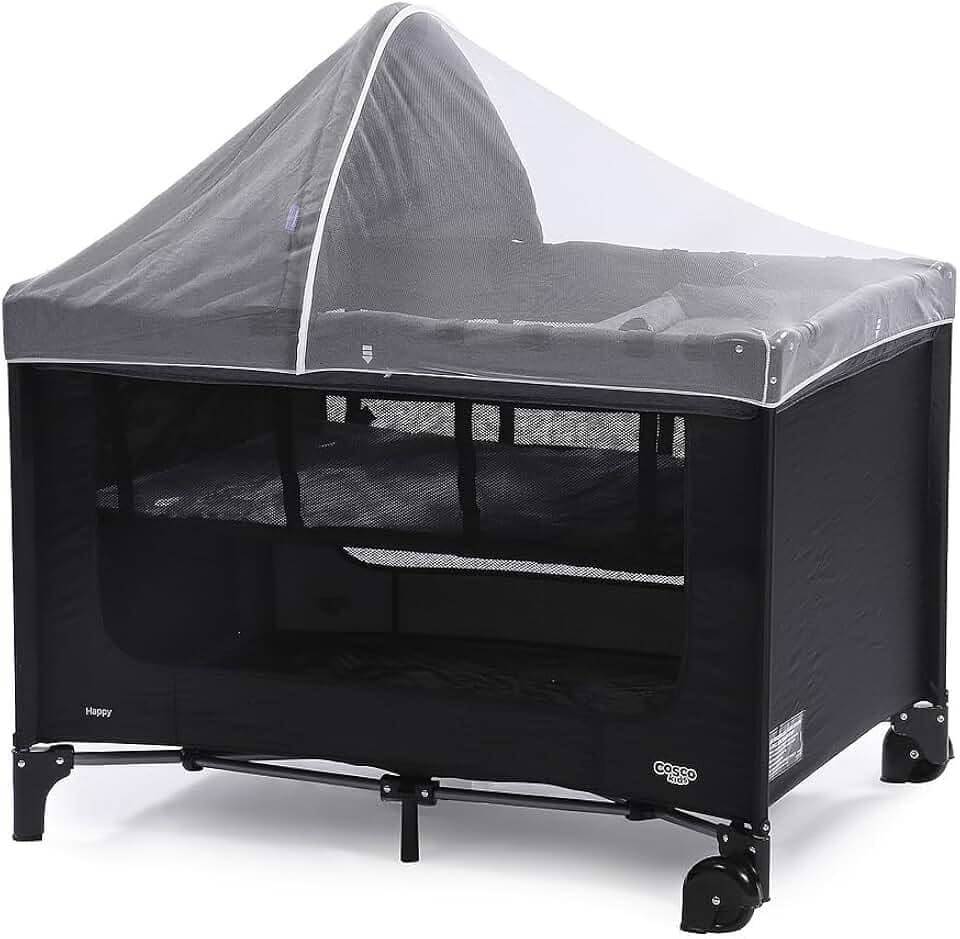 Berço Cosco Kids, Happy, Preto Mescla