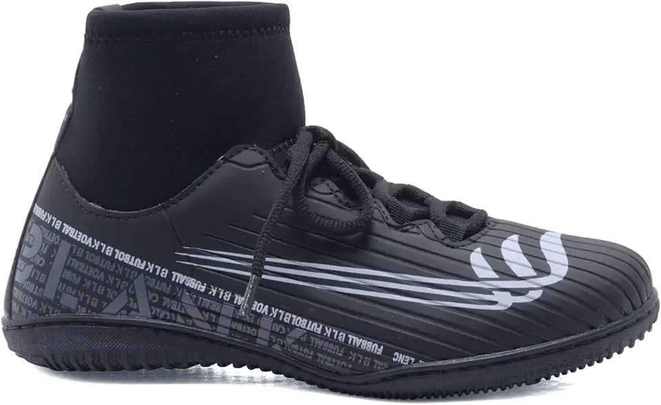 Chuteira Futsal Preta Blank Star Tênis Quadra Antiderrapante com Solado Costurado Original 34 ao 45