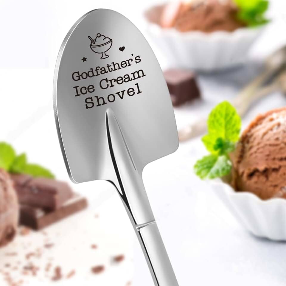 Presentes engraçados de padrinho - pá de sorvete - aniversário engraçado pais sorvete pá colher presentes para vovô, papai, Deus, pai, cesta de Páscoa para homens