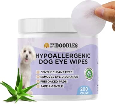 We Love Doodles Lenços umedecidos para cães - Limpe suavemente os olhos e remova manchas oculares com lenços umedecidos seguros e suaves - Removedor eficaz de manchas de lágrimas para cães, 200 peças