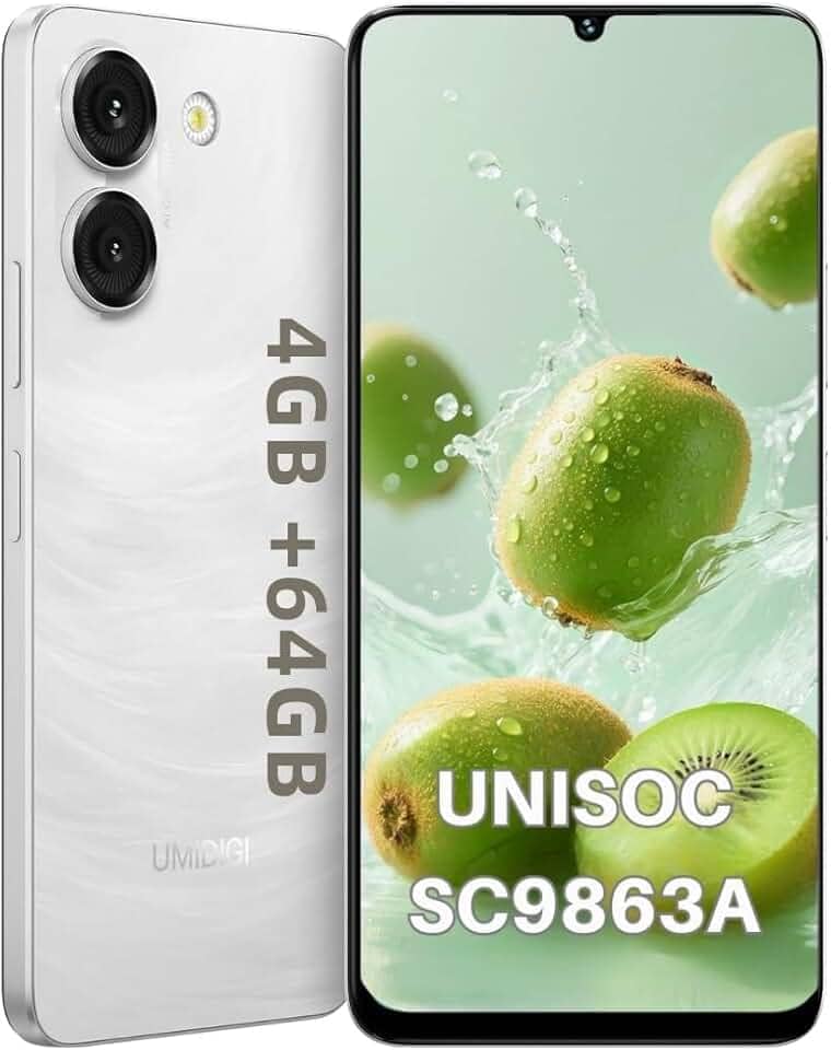 Smartphone UMIDIGI Note 90 4GB+256GB/1TB TF, Carregamento Rápido 18W, Tela de 90HZ, Bateria 5000mAh, Câmera Dupla 13MP+2MP, Tela HD+ 1600x720, Android 14 Go Edition (Branco)