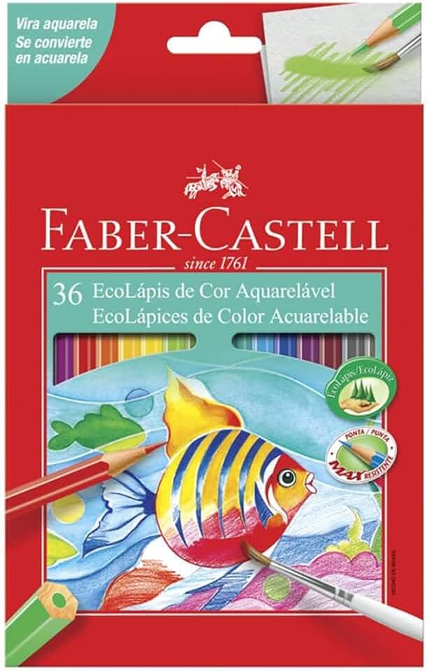 EcoLápis Aquarelavel 36 Cores, Faber-Castell, 120236G, Grafite