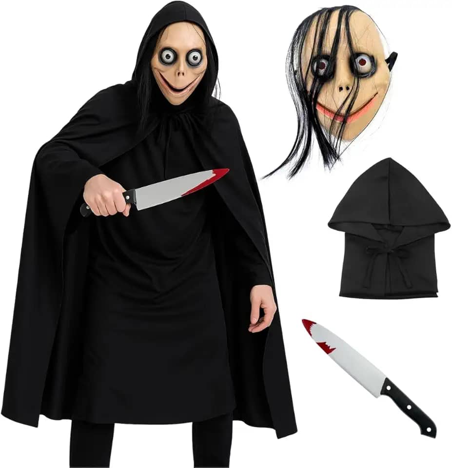 Fantasia Assustadora Mascara Momo Cosplay Halloween Terror