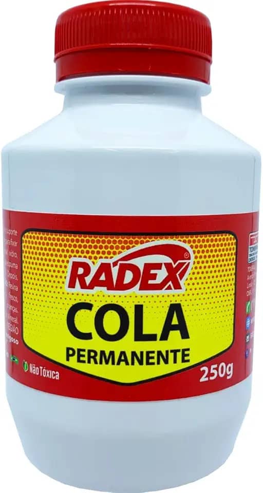 Cola Pano, Radex, Permanente,Tecido, Pote de 250 Gramas