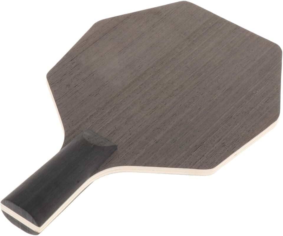 Raquete de tênis de mesa Concave Grip Straight Grip Forma hexagonal de madeira Confortável Raquete pong de 5 dobras para jogos casuais, tiro vertical