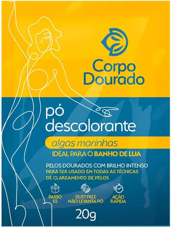 Corpo Dourado - Pó Descolorante Corporal Algas Marinhas Sachê 20g