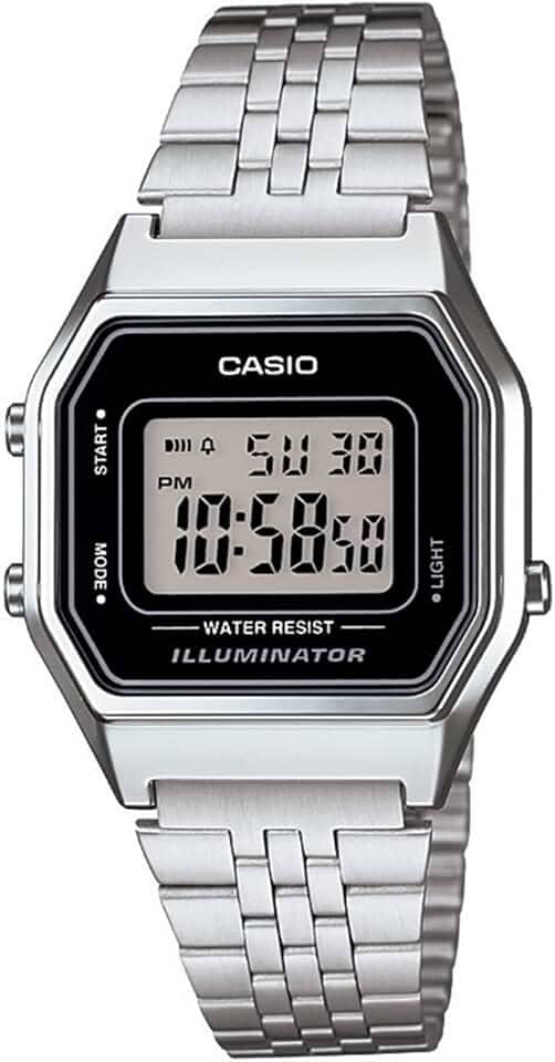 Relógio Feminino Digital Casio Vintage LA680WA-1DF - Prata