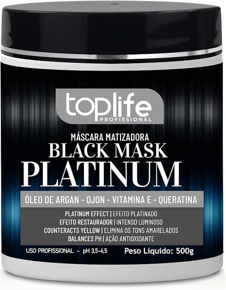 Máscara Capilar Matizadora Black Platinum Toplife Profissional 500g