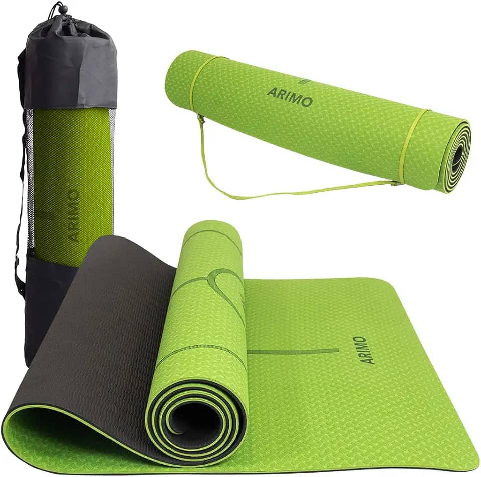 ARIMO Tapete Yoga Mat Antiderrapante TPE Ecológico Biodegradável Todos Os Tipos de Yoga/Pilates 181 x 61 cm x 6 mm