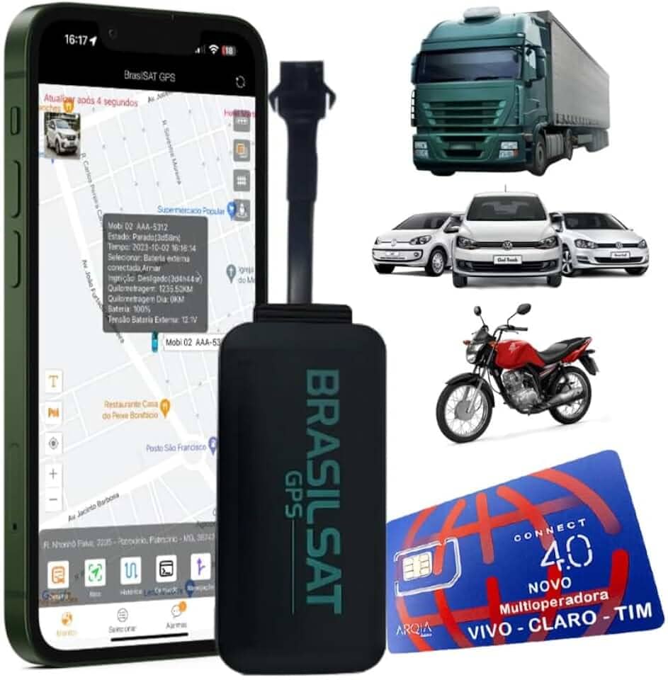 Rastreador Veicular Gps Bloqueador 4G Com Chip E Aplicativo Em Tempo Real Carro Moto Caminhao