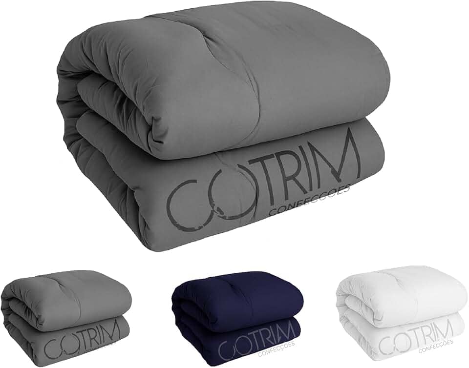 Edredom SOLTEIRO Algodao 200 FIOS Avulso Dupla face HOTEL POUSADA (CINZA, CASAL/QUEEN)