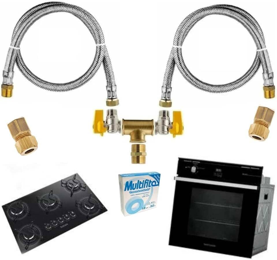 Kit Duplo Para Instalação Gás Encanado Forno Cooktop Tamanho: 1,00 Metro