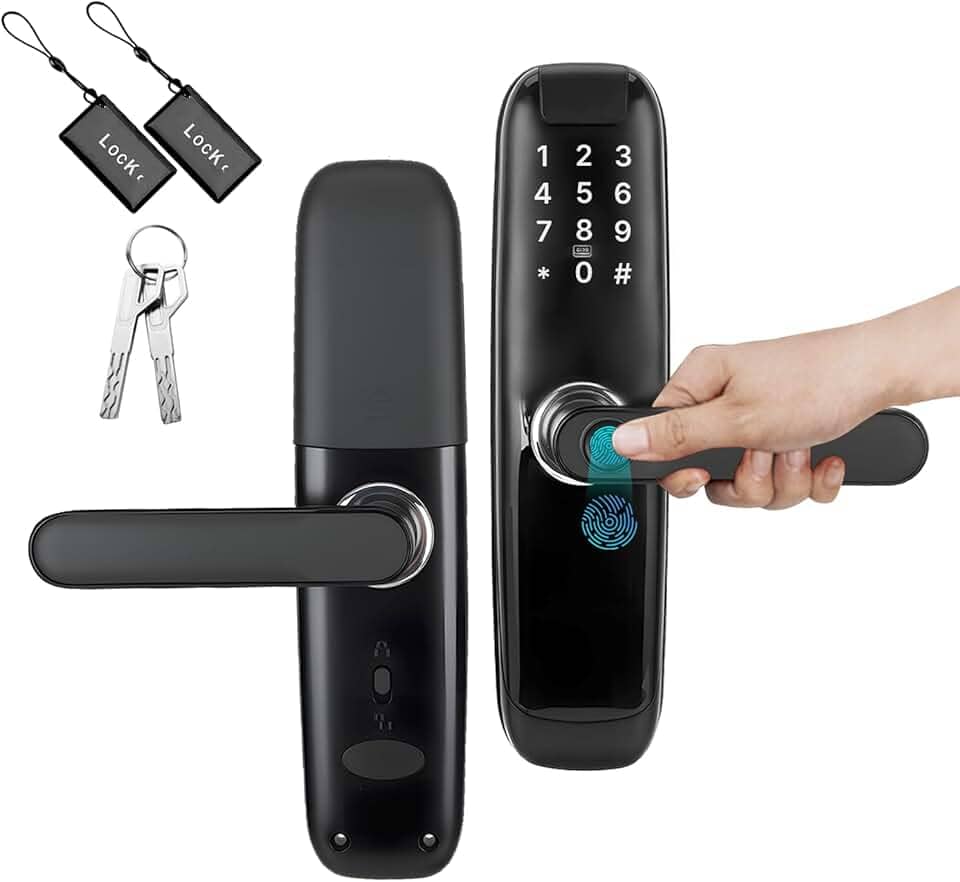 Fechadura Inteligente Digital Biométrica Reconhecimento de Impressões Digitais, Eletrônico Inteligente Biométrica Tuya App