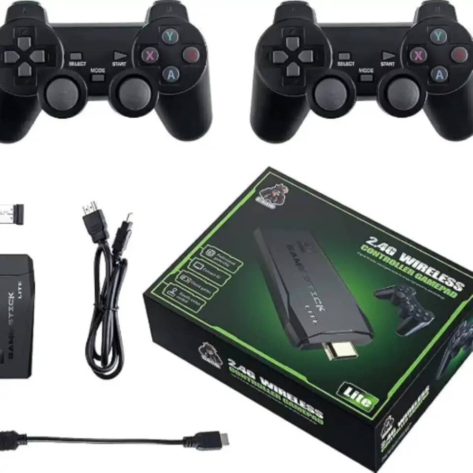 Game Stick Lite Retro Console com 10 Mil Jogos, 2 Controles Wireless 2.4G, HDMI 4K, Plug and Play