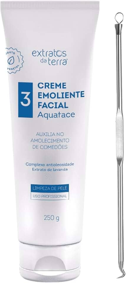 Aquaface Creme Emoliente 250g - Para Amolecimento de Comedões e Extrações + kIT Extrator de Cravos