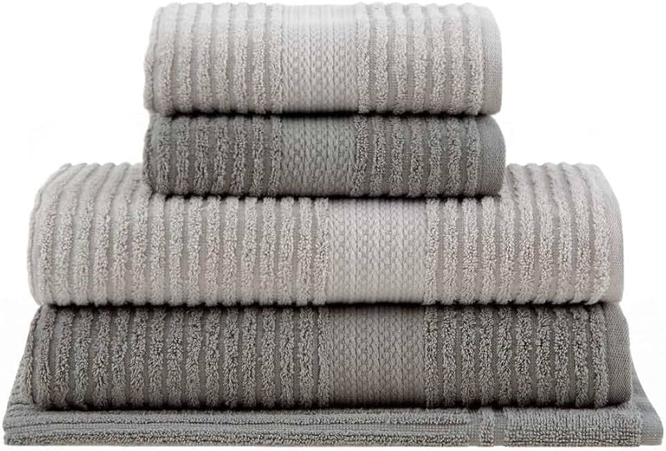 Jogo de toalhas Buddemeyer Doris Banho Cinza Claro/Cinza 5 peças