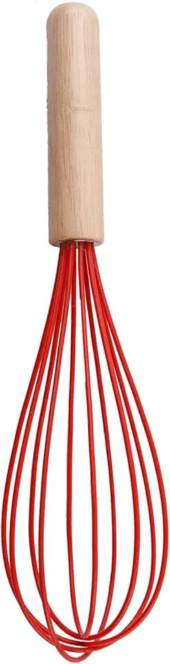 BATEDOR DE CLARAS SILICONE VERM C/CABO MADEIRA 25,5X6X6CM - CM48