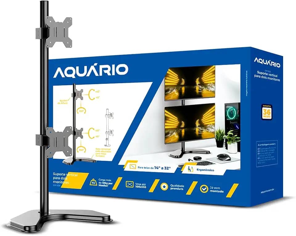 Suporte vertical para dois monitores