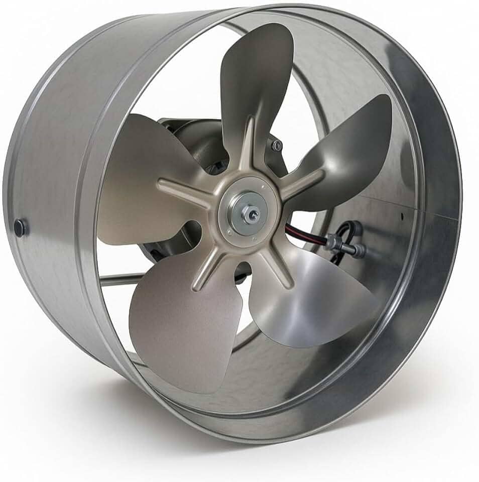 Exaustor Ventilador Industrial, 20cm, Alta Vazão para Churrasqueira e Coifa, Alumínio, 127v/220v