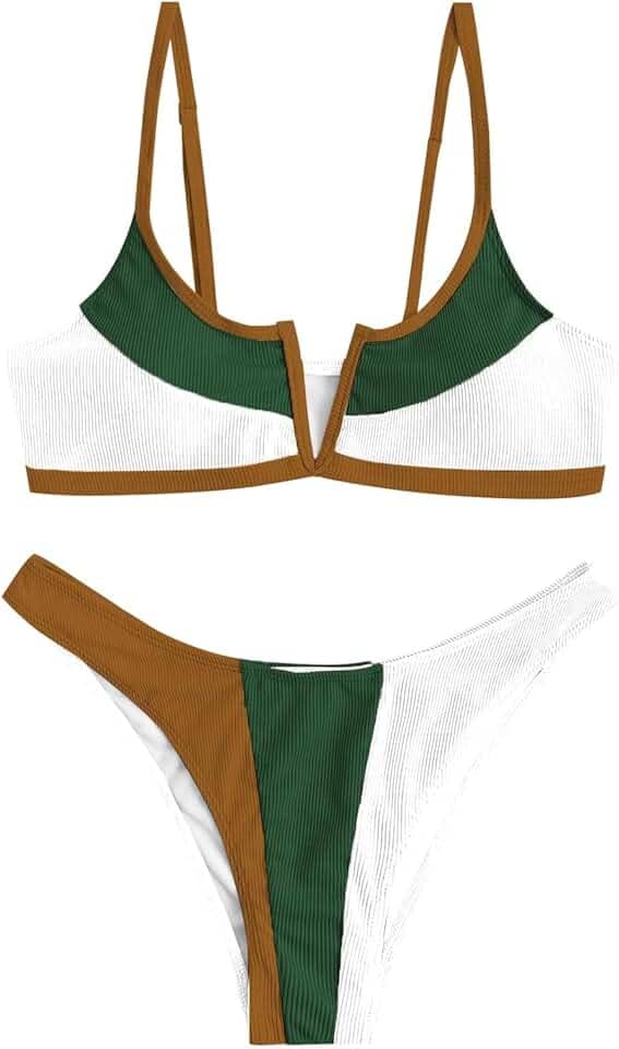 Conjunto de biquíni colorido elegante para dias de praia - ajuste confortável, design moderno, perfeito para férias de verão