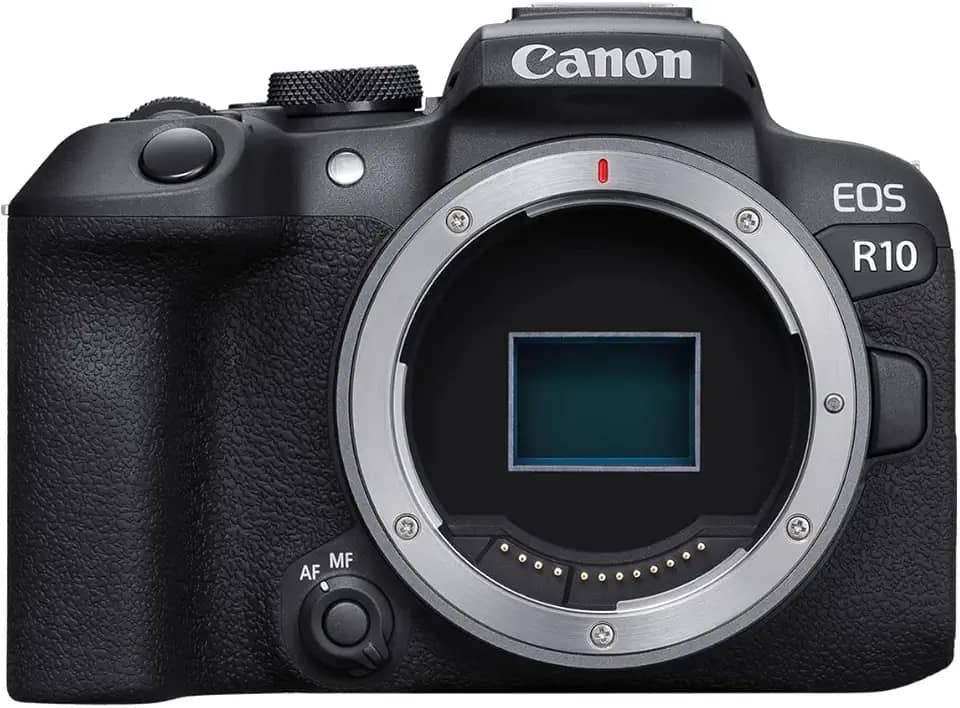 Canon EOS R10 (apenas corpo), câmera vlogging sem espelho, 24,2 MP, vídeo 4K, processador de imagem DIGIC X, gravação de alta velocidade, rastreamento de assunto, compacta, leve, detecção de assunto,