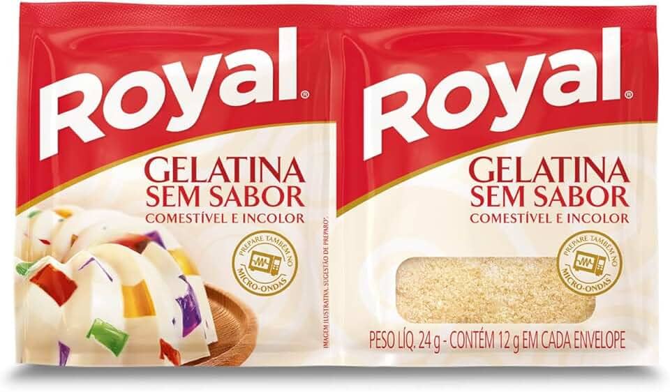 Gelatina em pó Royal sem sabor incolor 24g