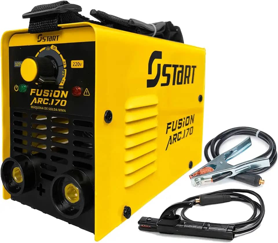 Máquina De Solda Inversora 170a Portatil Eletrodo 3.5mm Mma Tig Bivolt 110v/220v Com Acessórios Fusion Arc 170 Start