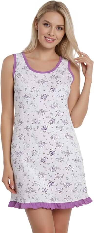 Camisola Sem Manga Estampa Roupa Dormir Feminina Verão