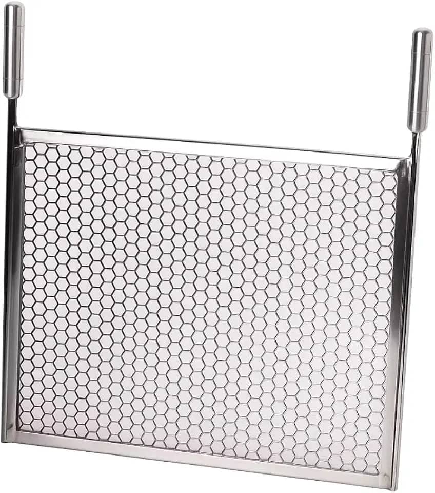 Grelha Moeda 55cm Comprimento x 40 Largura Para Churrasqueira Em Aço Inox De Alta Resistência
