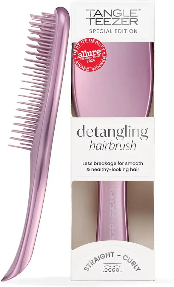 Tangle Teezer - Escova de cabelo desembaraçadora The Ultimate Detangler Chrome para todos os tipos de cabelo. Ideal para usar em fios molhados. Cor: Mauve Cooper