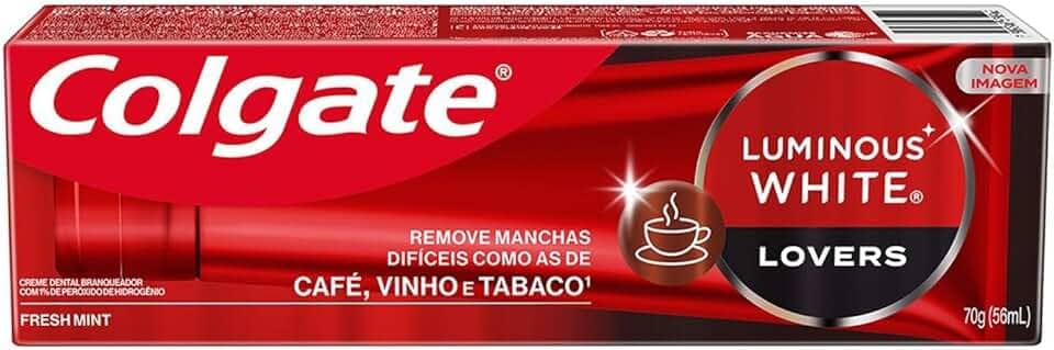Colgate Creme Dental Clareador Luminous White Lovers Manchas de Café 70g