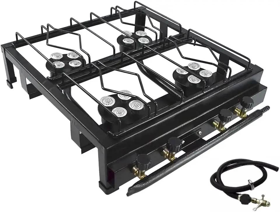 Fogão 4 Bocas A Gás Industrial Alta Pressão Preto Roa